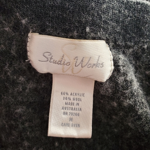 Vintage Studio Works Maxi Skirt Women's Medium Petite Gray Wool Blend - Picture 8 of 9